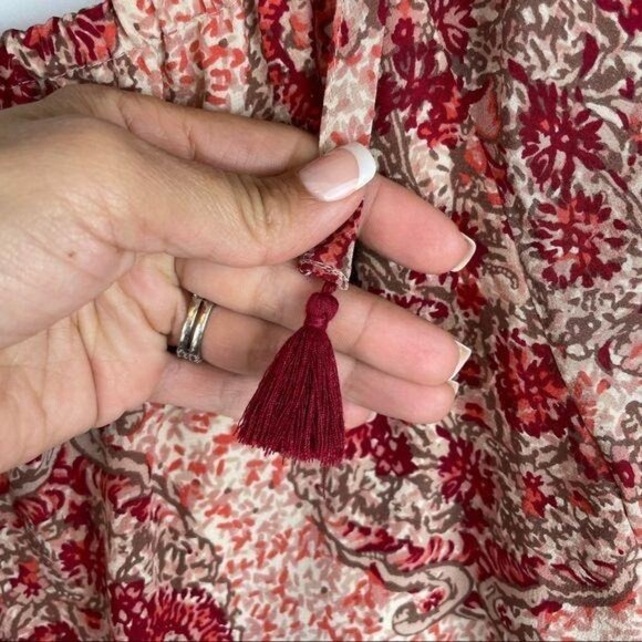 Madewell Silk Cold-Shoulder Dress Paisley Print Women's Medium Tie Strap Floral - Picture 6 of 8